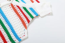 Load image into Gallery viewer, Knitted Stripe Short Set
