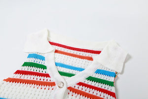 Knitted Stripe Short Set
