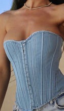 Load image into Gallery viewer, Halter Denim Corset
