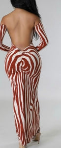 Tiger Striped Body-Con Dress