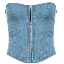 Load image into Gallery viewer, Halter Denim Corset
