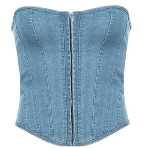 Halter Denim Corset