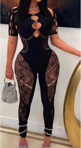 Rhinestone Patchwork Jumpsuit