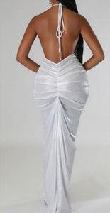 Metallic Halter Gown