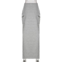 Load image into Gallery viewer, V Cut Cargo Maxi Skirt
