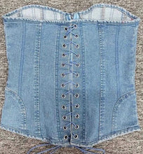 Load image into Gallery viewer, Halter Denim Corset
