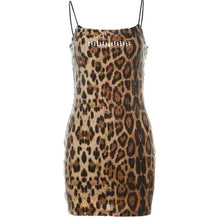 Load image into Gallery viewer, Cheetah Print Sequence Mini Dress
