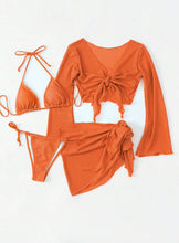 Load image into Gallery viewer, Textured Tie Up 4 Piece Swim Set
