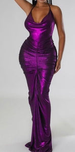 Metallic Halter Gown