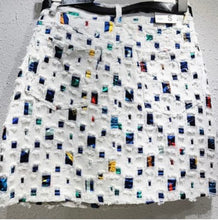 Load image into Gallery viewer, Distressed Marble Denim Skirt
