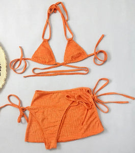 Textured 3Pc Swim Set