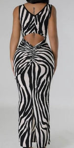 Striped Body-Con Maxi Dress