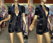 Load image into Gallery viewer, Velvet mesh romper
