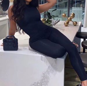 Plus Size Solid Seamless Jumpsuit