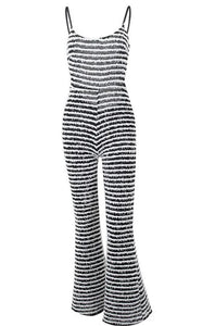 Striped Fur Jumpsuit