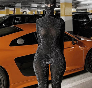 Glitter Ski-mask Jumpsuit