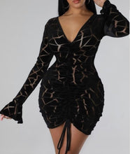 Charger l&#39;image dans la galerie, Velvet Mesh Mini Dress
