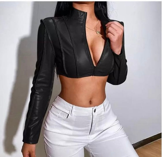 Stitched Leather Jacket