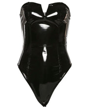 Load image into Gallery viewer, Faux Leather Halter Bodysuit
